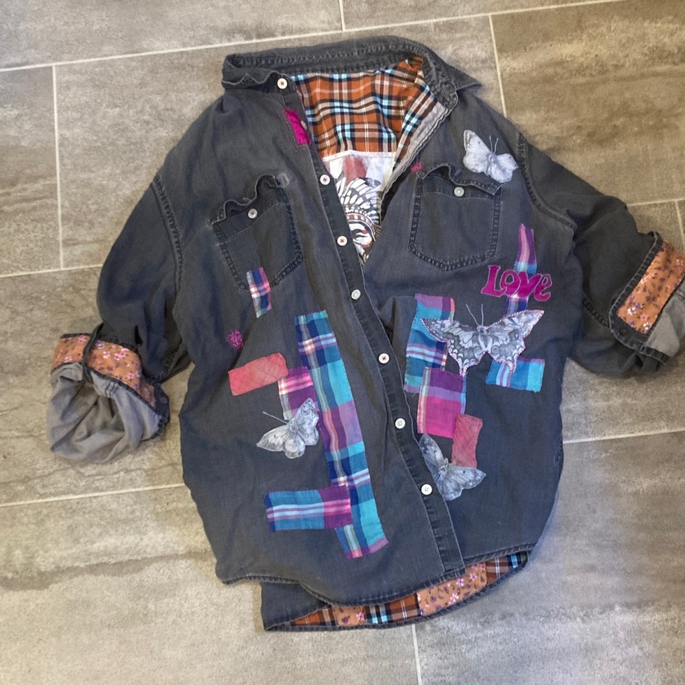 Shabby chic style reversible Patchwork jacket - Picture 9 of 14